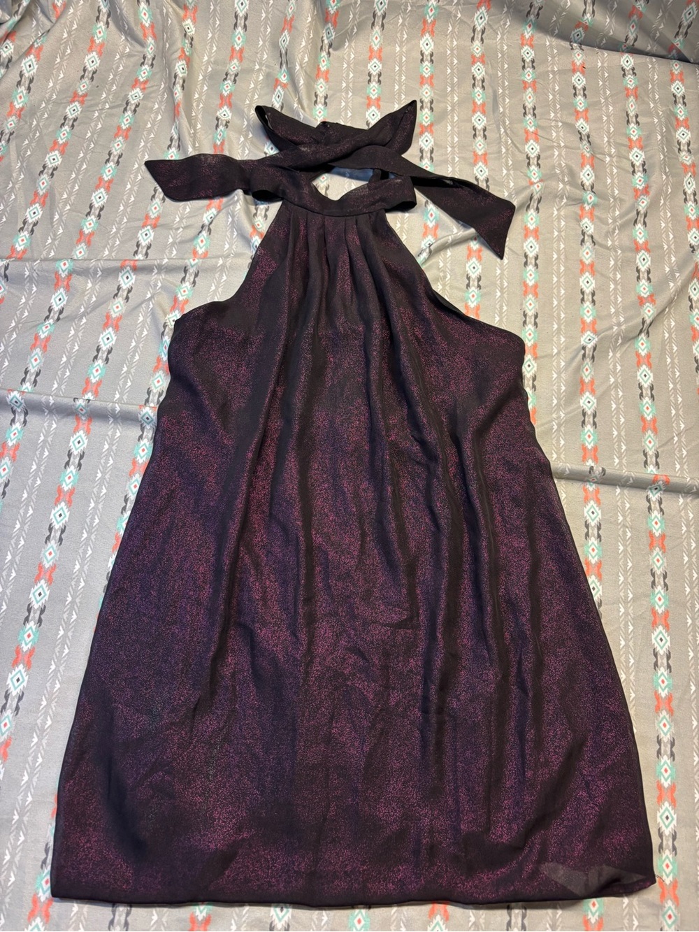 Lucy In The Sky Plum Shimmer Halter Dress